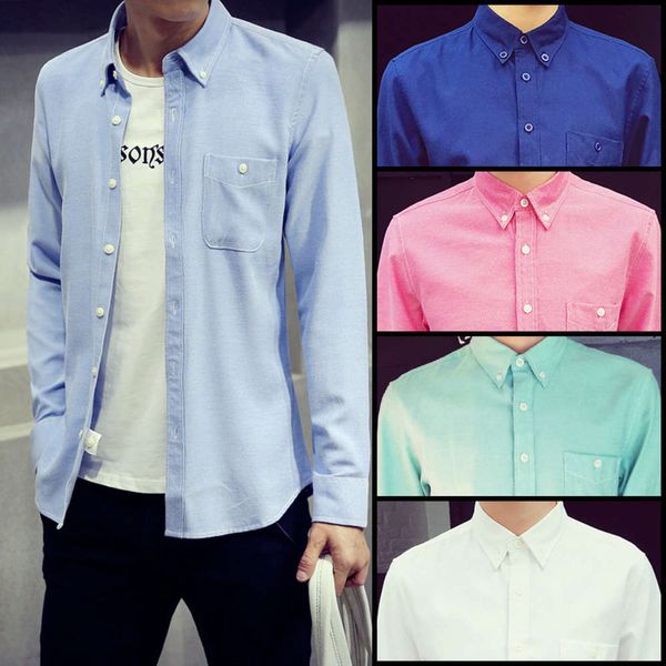 spring and autumn new men's business oxford spinning long sleeve shirt, White;black
spring and autumn new men's business oxford spinning long sleeve shirt, White;black
