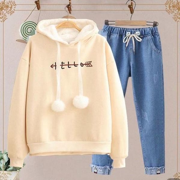 women's two piece pants autumn winter hooded sweatshirt suits 2pcs set trendy thickened warm fleece tracksuits trousers suit y59, White
women's two piece pants autumn winter hooded sweatshirt suits 2pcs set trendy thickened warm fleece tracksuits trousers suit y59, White