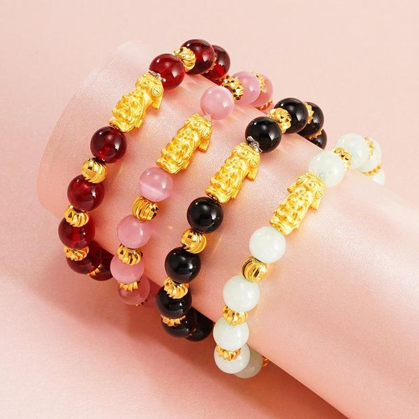 beaded, strands lovelink feng shui obsidian stone beads bracelet men women wristband gold plated pixiu wealth and good luck, Black
beaded, strands lovelink feng shui obsidian stone beads bracelet men women wristband gold plated pixiu wealth and good luck, Black