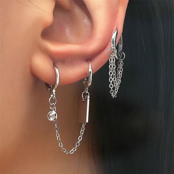 trendy chain tassel earrings fashion crystal threader drop dangle popular hoop earrings women gift party jewelry, Silver
trendy chain tassel earrings fashion crystal threader drop dangle popular hoop earrings women gift party jewelry, Silver