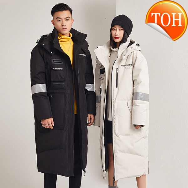 jacket new down winter fashion padded men hooded warm and long parka coat white duck, Black
jacket new down winter fashion padded men hooded warm and long parka coat white duck, Black