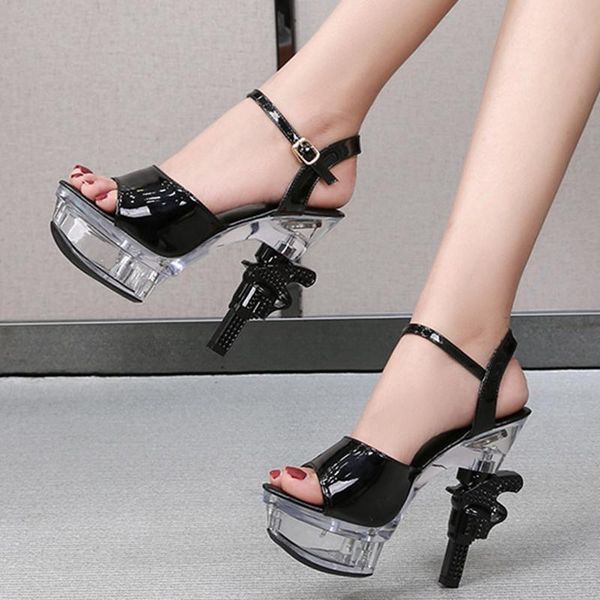 sandals large size 43 super high heel women's shoes hollow fish mouth personality ankle, Black
sandals large size 43 super high heel women's shoes hollow fish mouth personality ankle, Black