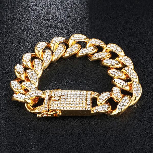 link, chain hip hop rhinestones paved bling iced out 19mm big heavy round cuban miami link bracelets for men male rapper jewelry gift, Black
link, chain hip hop rhinestones paved bling iced out 19mm big heavy round cuban miami link bracelets for men male rapper jewelry gift, Black