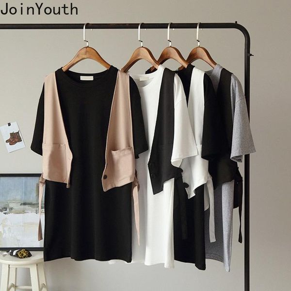 joinyouth women two piece outfits summer new arrival white long t-shirts+casual korean vest 2 piece set fashion streetwear 7a483, Gray
joinyouth women two piece outfits summer new arrival white long t-shirts+casual korean vest 2 piece set fashion streetwear 7a483, Gray