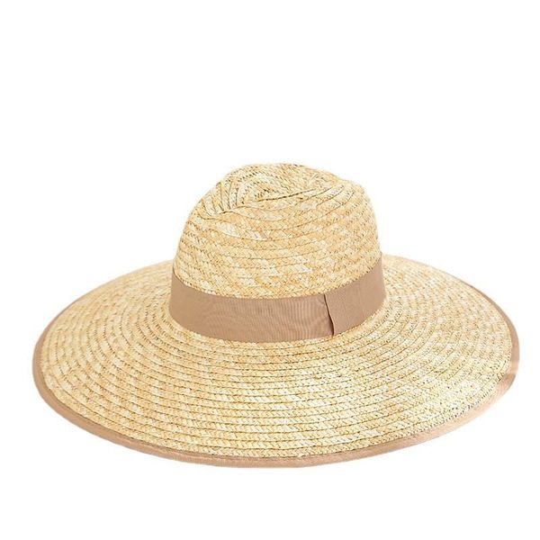 wide brim hats 202105-2509104 summer handmade straw big fedoras cap men women leisure panama jazz hat, Blue;gray