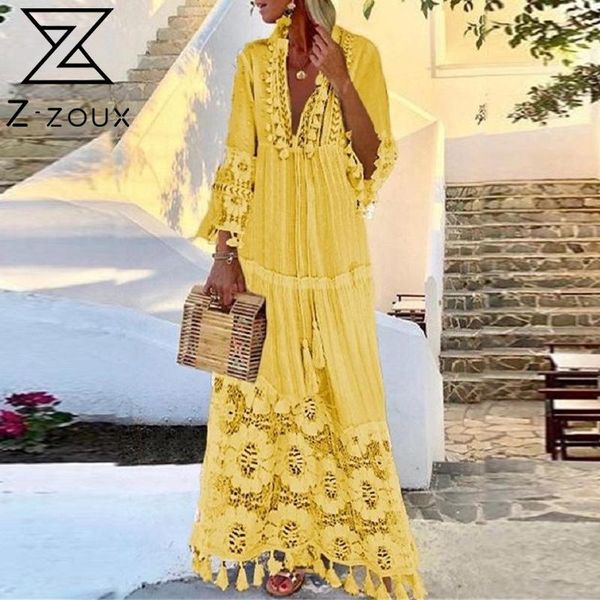 casual dresses z-zoux women dress deep v neck flare sleeve lace maxi tassel bohemian loose plus size beach autumn, Black;gray
casual dresses z-zoux women dress deep v neck flare sleeve lace maxi tassel bohemian loose plus size beach autumn, Black;gray