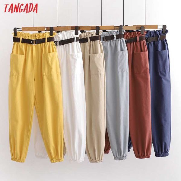 tangada summer women with belt cotton crop pants trousers vintage style strethy waist lady pants pantalon 4a5 210609, Black;white
tangada summer women with belt cotton crop pants trousers vintage style strethy waist lady pants pantalon 4a5 210609, Black;white