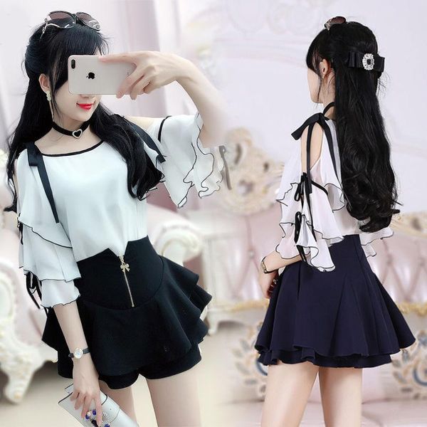 women's blouses & shirts summer 2021 chiffon shirt women bow tie blouse students lace up clothing lady, White
women's blouses & shirts summer 2021 chiffon shirt women bow tie blouse students lace up clothing lady, White