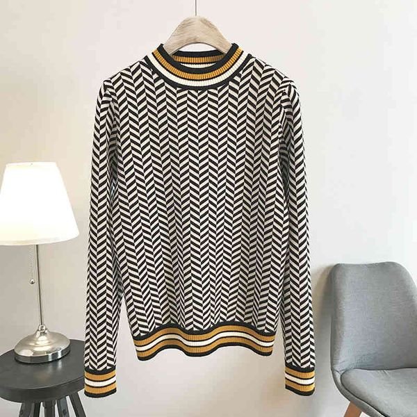 women's sweaters 2021 arrival plaid patchwork o-neck long sleeve sweater women elegant knitted pullover modis spzc, White;black
women's sweaters 2021 arrival plaid patchwork o-neck long sleeve sweater women elegant knitted pullover modis spzc, White;black