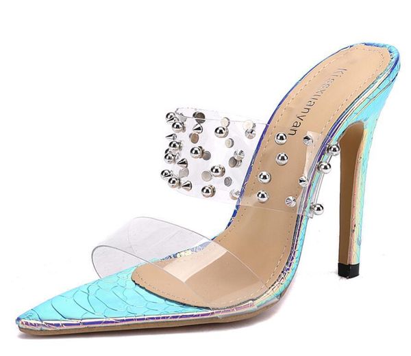 40 big size 35 to 41 42 transparent pvc rivets pointy toe high heel slide shoes summer slides, Black
40 big size 35 to 41 42 transparent pvc rivets pointy toe high heel slide shoes summer slides, Black