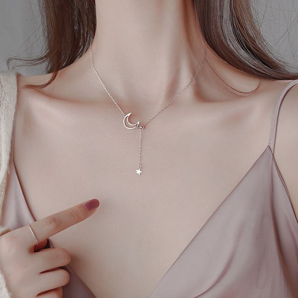moon necklace female design feeling small tassel necklaces new collarbone chain necklace, Silver
moon necklace female design feeling small tassel necklaces new collarbone chain necklace, Silver