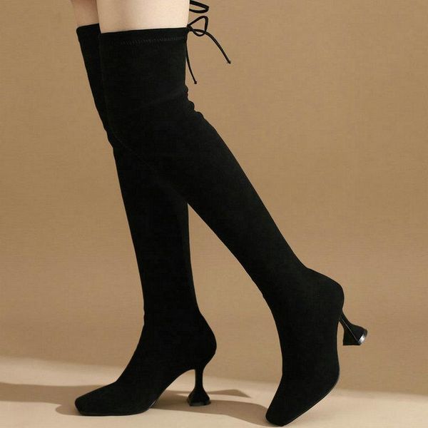 boots 2021 women over the knee faux suede square toe ladies stretch strange style lace up thigh black brown
boots 2021 women over the knee faux suede square toe ladies stretch strange style lace up thigh black brown