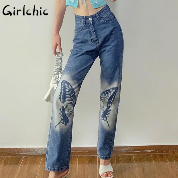 women's jeans girlchic butterfly printed button up fit casual straight pants with pockets hit color fashion bottom zipper designed, Blue
women's jeans girlchic butterfly printed button up fit casual straight pants with pockets hit color fashion bottom zipper designed, Blue