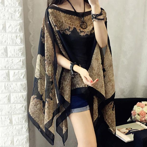 women's swimwear summer woman sun protection shawl chiffon fabala flower cover ups thin plus size long sleeve shirts 10-color beach sca, White;black
women's swimwear summer woman sun protection shawl chiffon fabala flower cover ups thin plus size long sleeve shirts 10-color beach sca, White;black
