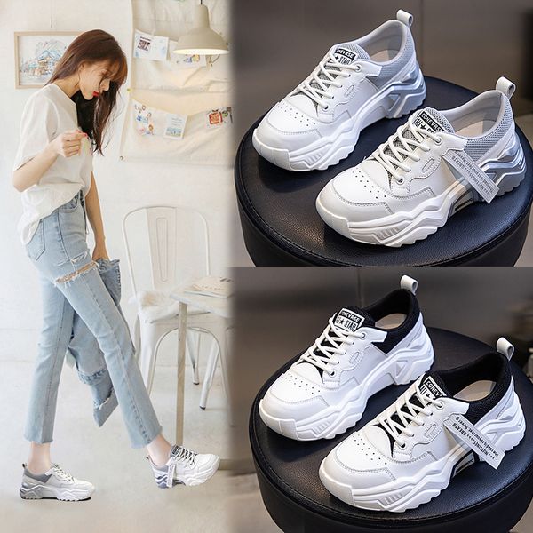 autumn thick soled dad shoes women's korean version versatile breathable sports shallow mouth casual leather, Black;white
autumn thick soled dad shoes women's korean version versatile breathable sports shallow mouth casual leather, Black;white