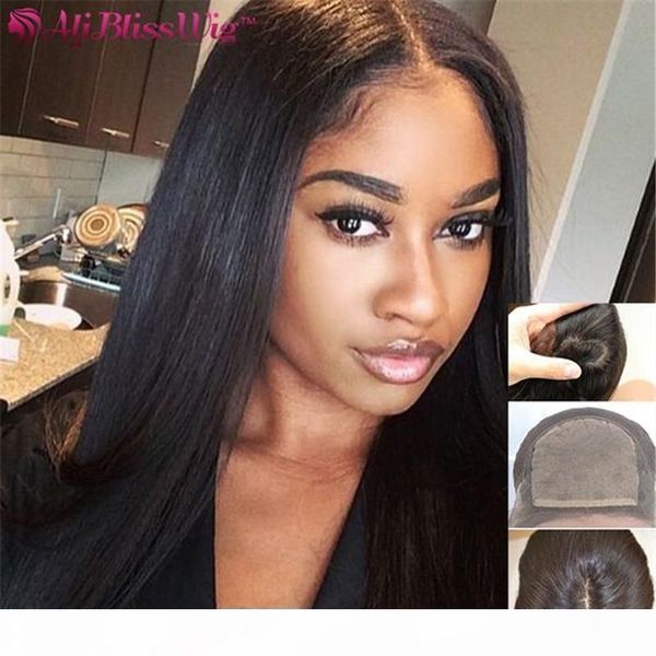 7a glueless full lace human hair wigs malaysian lace front human hair wigs for black women straight human hair, Black;brown
