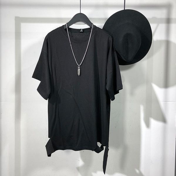 men's t-shirts short sleeve t shirt summer dark round collar simple loose leisure hem hole design fashion trend, White;black
men's t-shirts short sleeve t shirt summer dark round collar simple loose leisure hem hole design fashion trend, White;black