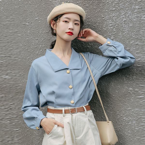 2021 estilo coreano camisas femininas outono inverno moda elegante boto at camisa manga superior blusa k4co, White
2021 estilo coreano camisas femininas outono inverno moda elegante boto at camisa manga superior blusa k4co, White
