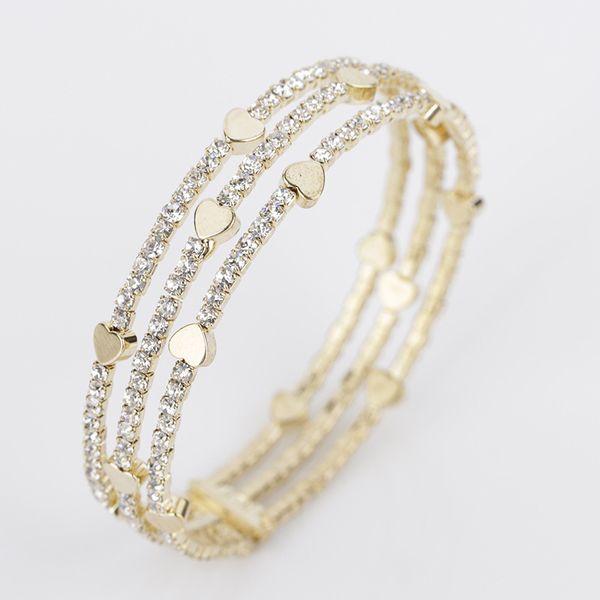 new fashion elegant women heart bangle 3 row wristband bracelet crystal cuff bling lady wedding party jewelry gift bracelets & bangles, Black
new fashion elegant women heart bangle 3 row wristband bracelet crystal cuff bling lady wedding party jewelry gift bracelets & bangles, Black