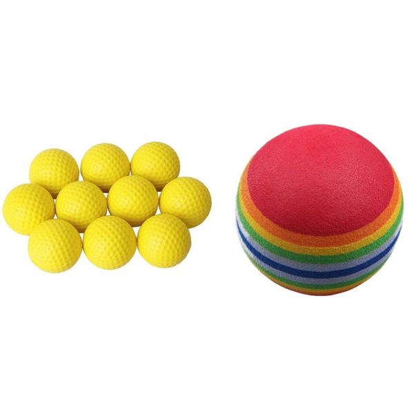 golf balls 10pcs yellow indoor practice pu ball & 50pcs swing training aids sponge foam rainbow
golf balls 10pcs yellow indoor practice pu ball & 50pcs swing training aids sponge foam rainbow
