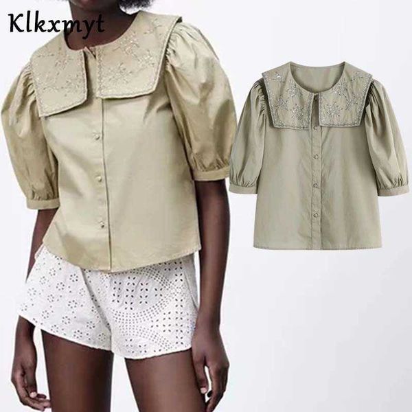 klkxmyt za blouse women fashion embroidery collar blouses woman casual short sleeve button-up female shirts blusa chic 210527, White
klkxmyt za blouse women fashion embroidery collar blouses woman casual short sleeve button-up female shirts blusa chic 210527, White