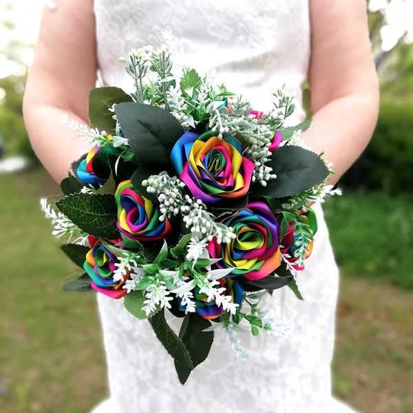 wedding flowers round 10inch diameter handmade rainbow rose bouquet silk satin matrial table bunch of collection set
wedding flowers round 10inch diameter handmade rainbow rose bouquet silk satin matrial table bunch of collection set