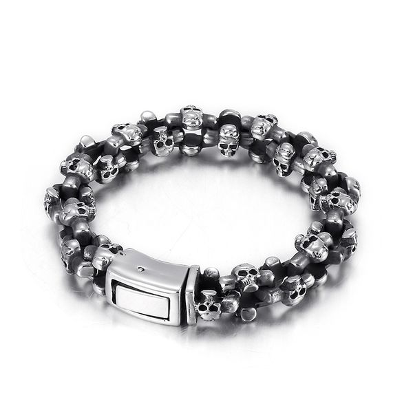 men gothic biker skull skeleton chain bracelet stainless steel bangle xmas 13mm 22cm 85g weight halloween gifts, Black
men gothic biker skull skeleton chain bracelet stainless steel bangle xmas 13mm 22cm 85g weight halloween gifts, Black