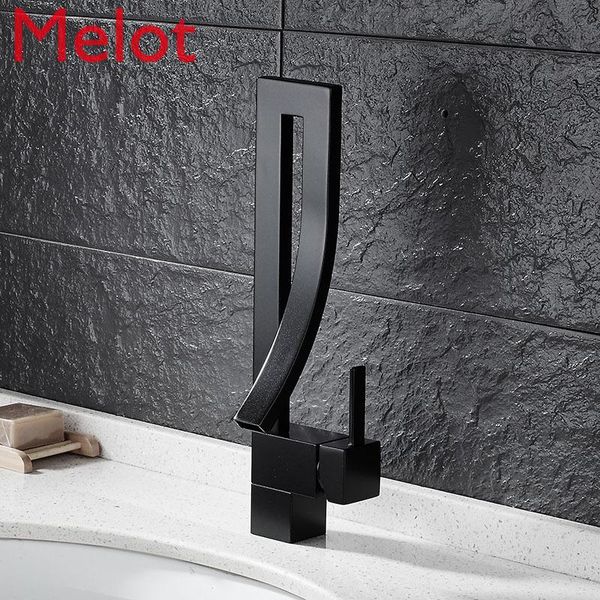 high-end paint black waterfall faucet copper single hole faucet european style basin washbasin
high-end paint black waterfall faucet copper single hole faucet european style basin washbasin