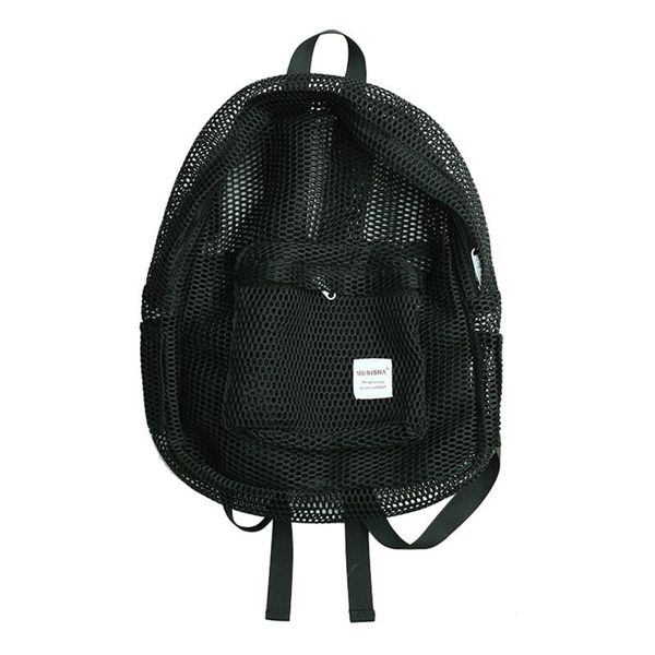 backpack large capacity foldable hollow mesh outdoor travel storage bag anti-theft shoulder multifunction solid unisex