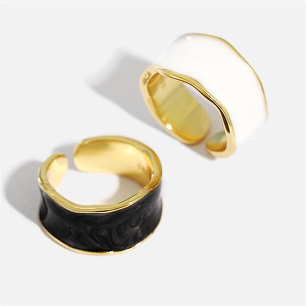 sole memory black white drip glaze wave geometry 925 sterling silver male female resizable opening rings sri665, Golden;silver
sole memory black white drip glaze wave geometry 925 sterling silver male female resizable opening rings sri665, Golden;silver