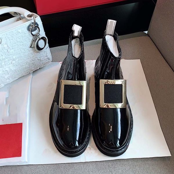 womens designer boots martin booties chelsea ankle boot with diamond buckle patent leather upper rubber sole lady shoes, Black
womens designer boots martin booties chelsea ankle boot with diamond buckle patent leather upper rubber sole lady shoes, Black