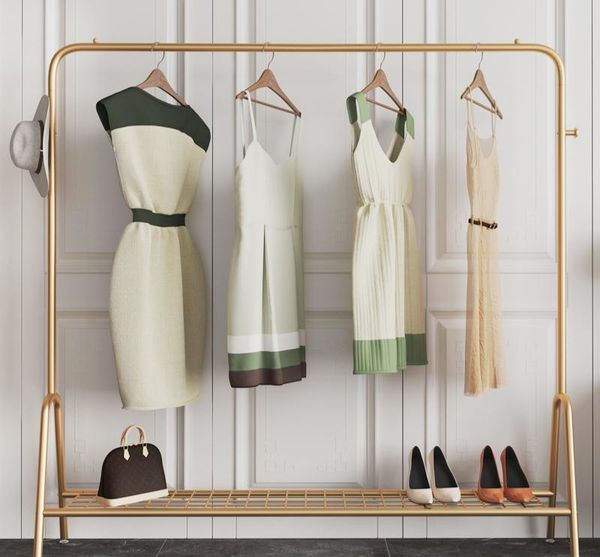 hooks & rails clothes rack floor clothing store display simple single pole type household golden cool hanging
hooks & rails clothes rack floor clothing store display simple single pole type household golden cool hanging