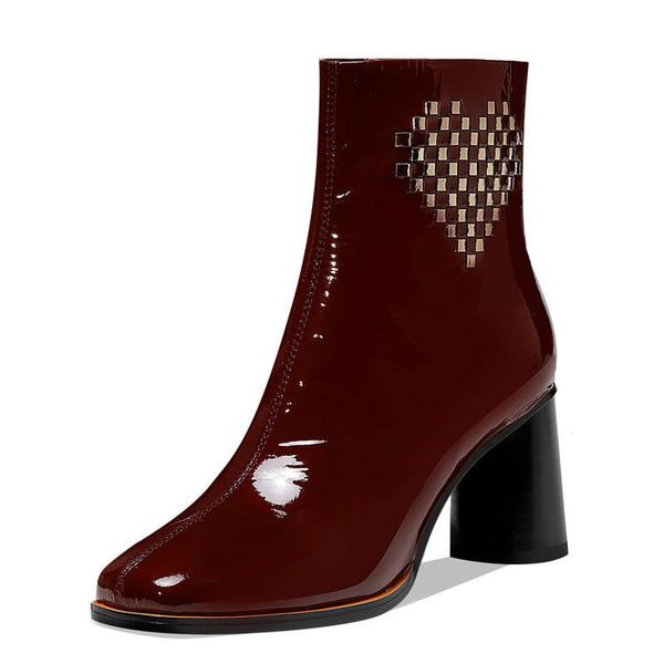 boots square toe horse skin crude high heels ankle fall leather comfortable women shoes heel 7cm rhinestone heart botas feminina, Black
boots square toe horse skin crude high heels ankle fall leather comfortable women shoes heel 7cm rhinestone heart botas feminina, Black
