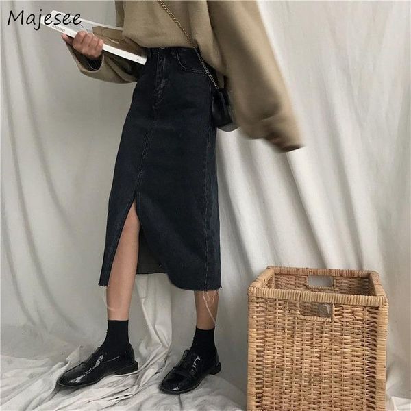 skirts denim women distressed vintage split designer high waist button chic students all-match daily korea style femme, Black
skirts denim women distressed vintage split designer high waist button chic students all-match daily korea style femme, Black