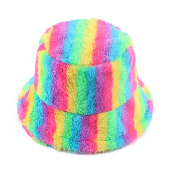 faux fur fluffy winter warm hats for women rainbow striped print luxury bucket hat panama hiphop fishing caps, Blue;gray
faux fur fluffy winter warm hats for women rainbow striped print luxury bucket hat panama hiphop fishing caps, Blue;gray
