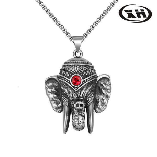 boys good luck thai elephant trunk god stainless steel national style titanium necklace jewelry men, Black
boys good luck thai elephant trunk god stainless steel national style titanium necklace jewelry men, Black