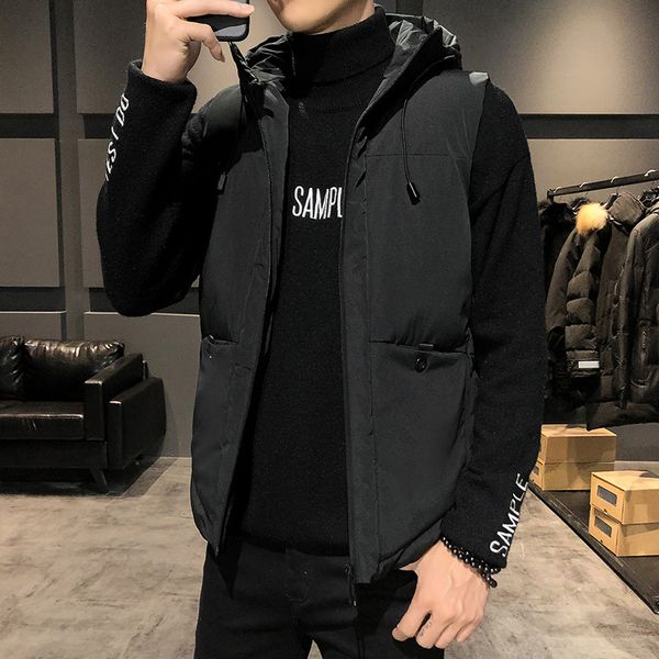 new autumn and winter down cotton warm vest men's korean slim waistcoat, Black;white
new autumn and winter down cotton warm vest men's korean slim waistcoat, Black;white