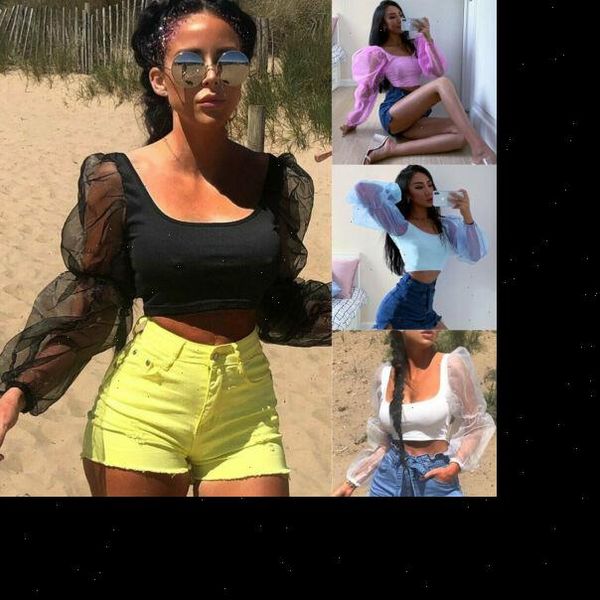 women lace mesh tank cropped puff sleeve femme casual chiffon camis modis sling tank vest women clothes, White
women lace mesh tank cropped puff sleeve femme casual chiffon camis modis sling tank vest women clothes, White