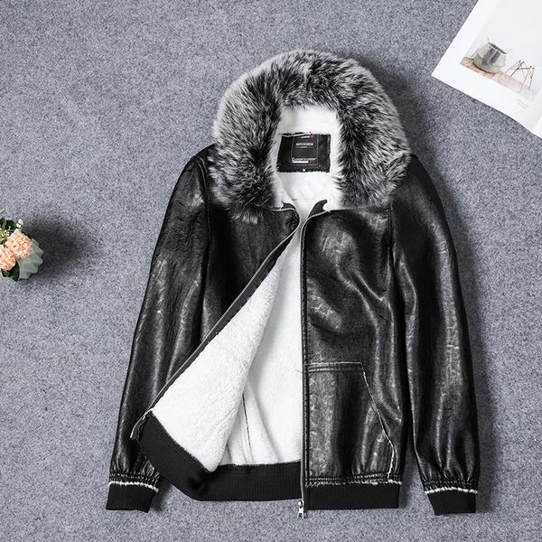 women's leather & faux big fur women jacket winter fashion pu motorcycle biker coat soft ladies punk outerwear loose streetwear, Black
women's leather & faux big fur women jacket winter fashion pu motorcycle biker coat soft ladies punk outerwear loose streetwear, Black