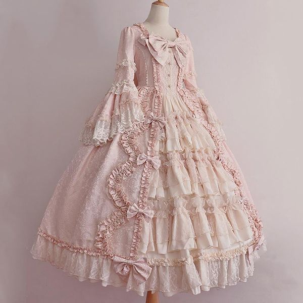 ethnic clothing 2021 vintage dress vestidos fashion women medieval gothic court gown cake skirt lace clashing largos, Red 
ethnic clothing 2021 vintage dress vestidos fashion women medieval gothic court gown cake skirt lace clashing largos, Red