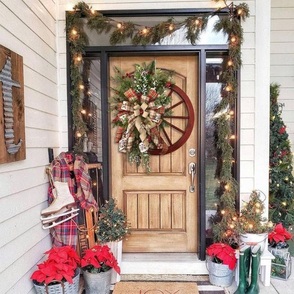 decorative flowers & wreaths winter bowknot wreath wagon circle wooden christmas home decoration l0t1
decorative flowers & wreaths winter bowknot wreath wagon circle wooden christmas home decoration l0t1