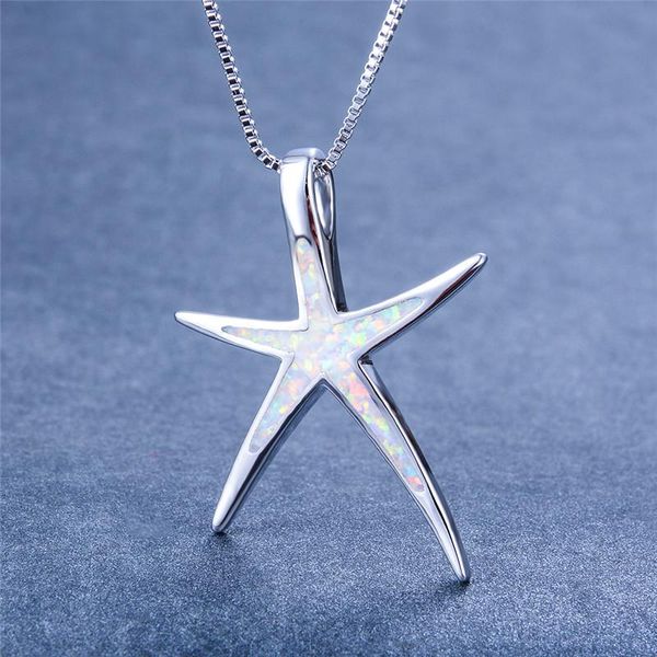 pendant necklaces female big sea star pendants boho blue green white fire opal stone necklace fashion wedding for women, Silver
pendant necklaces female big sea star pendants boho blue green white fire opal stone necklace fashion wedding for women, Silver