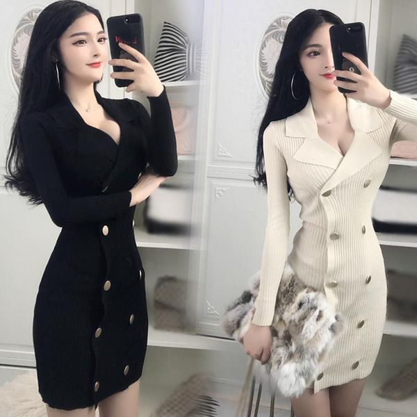 casual dresses goohojio 2021 autumn knitting hip dress lady's temperament women double breasted tight slim chic, Black;gray
casual dresses goohojio 2021 autumn knitting hip dress lady's temperament women double breasted tight slim chic, Black;gray