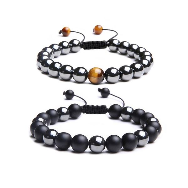 charm bracelets for men natural stone bracelet 8mm beads black onyx and hematite tiger eye handmade lace-up adjustable, Golden;silver 
charm bracelets for men natural stone bracelet 8mm beads black onyx and hematite tiger eye handmade lace-up adjustable, Golden;silver