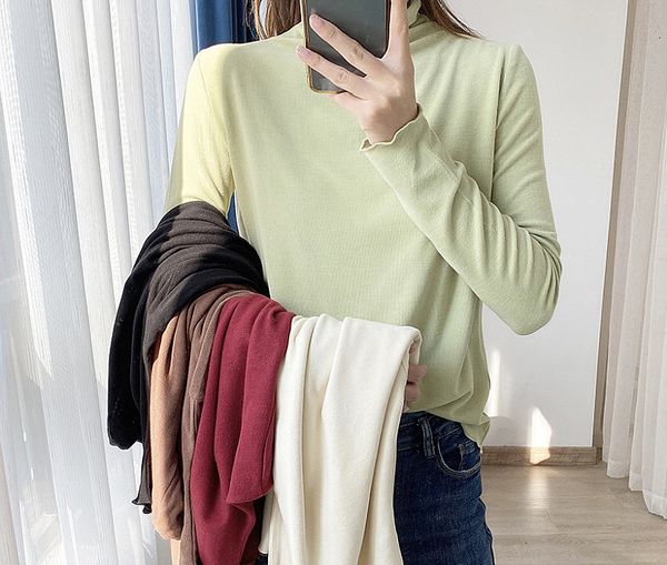2021 new autumn and winter bottoming shirt soft waxy thin wooden ears pile collar long-sleeved pullover women did9, White;black
2021 new autumn and winter bottoming shirt soft waxy thin wooden ears pile collar long-sleeved pullover women did9, White;black