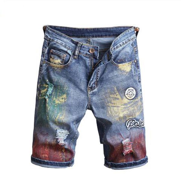 new colorful, male fashion torn shorts at knee height stretch holes denim jeans summer capri 2a79, Blue
new colorful, male fashion torn shorts at knee height stretch holes denim jeans summer capri 2a79, Blue