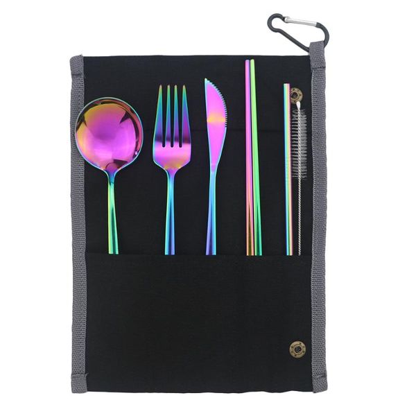 dinnerware sets 7-piece colorful portable eco-friendly stainless steel travel cutlery set knife fork spoon chopsticks straws picnic flatware
dinnerware sets 7-piece colorful portable eco-friendly stainless steel travel cutlery set knife fork spoon chopsticks straws picnic flatware