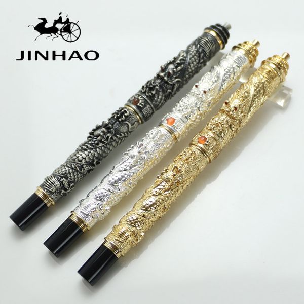 wholesalejinhao noble gary silver gold two dragon play pearl dragon carved crystal rollerball pen for gifts office school pens design
wholesalejinhao noble gary silver gold two dragon play pearl dragon carved crystal rollerball pen for gifts office school pens design