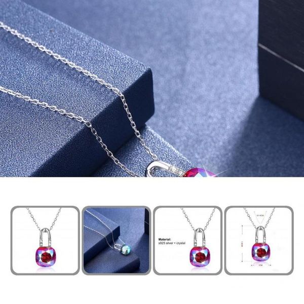 pendant necklaces jewelry sweet faux crystal lock necklace female mini for vacation, Silver
pendant necklaces jewelry sweet faux crystal lock necklace female mini for vacation, Silver