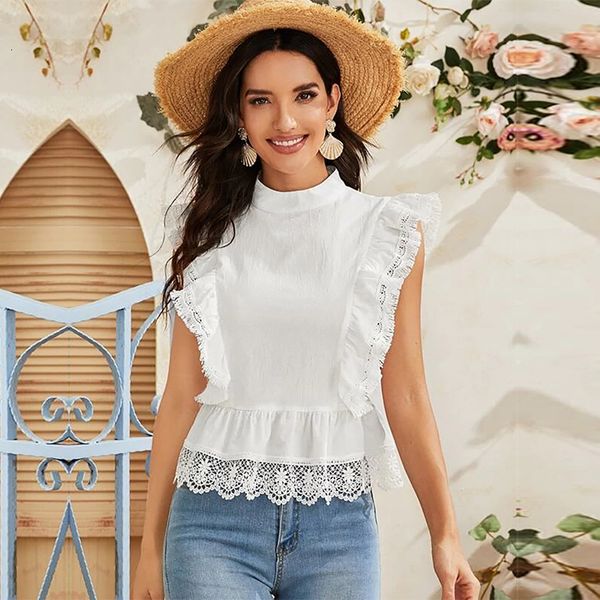 2021 new summer casual cotton lace shirt women white ruffles sleeveless stand collar rx5r
2021 new summer casual cotton lace shirt women white ruffles sleeveless stand collar rx5r